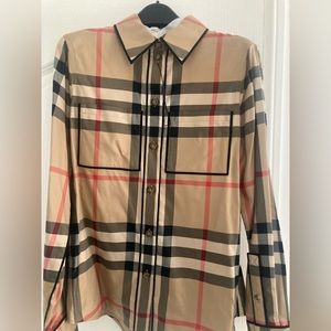 Burberry Check Cotton Shirt Colour Archive Beige Women